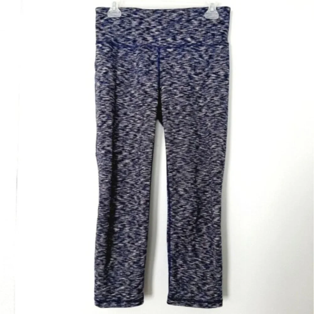 GAP \ Fit Athletic Crop Leggings Marled Patern Regular Blue Sz M - Picture 2 of 10